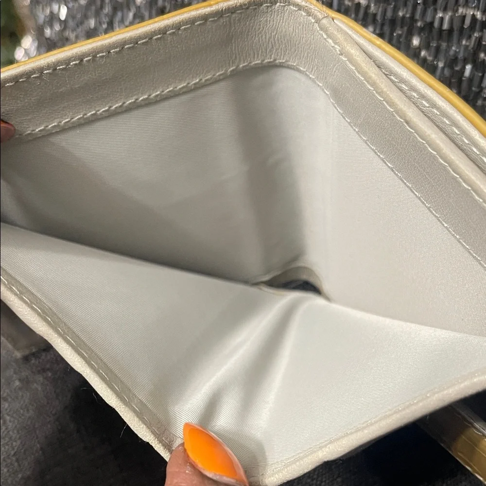 Dior Mustard Embossed Wallet